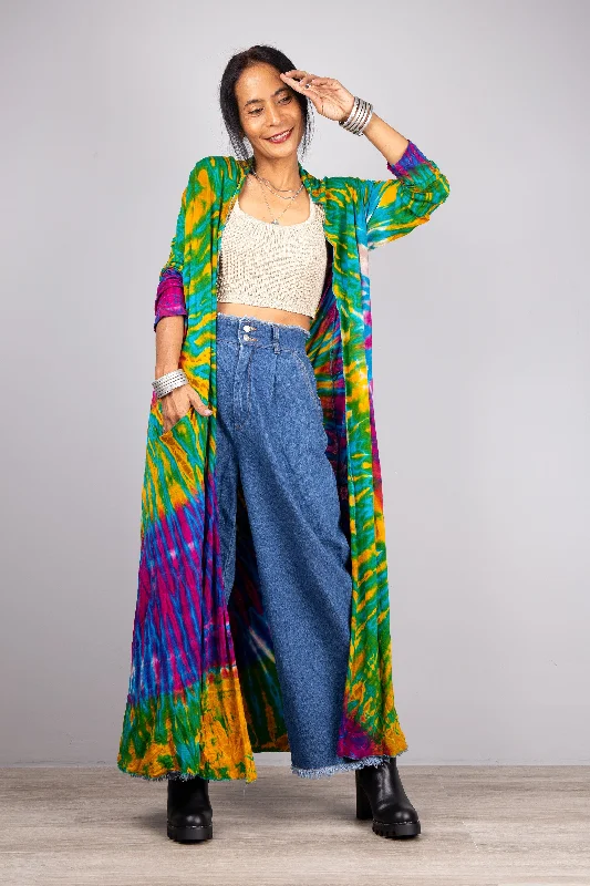 Green Tie Dye Robe Vacation