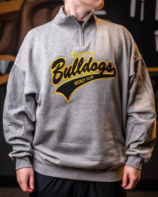Brantford Bulldogs Grey Crewneck 2024 Luxurious Women's High -  end