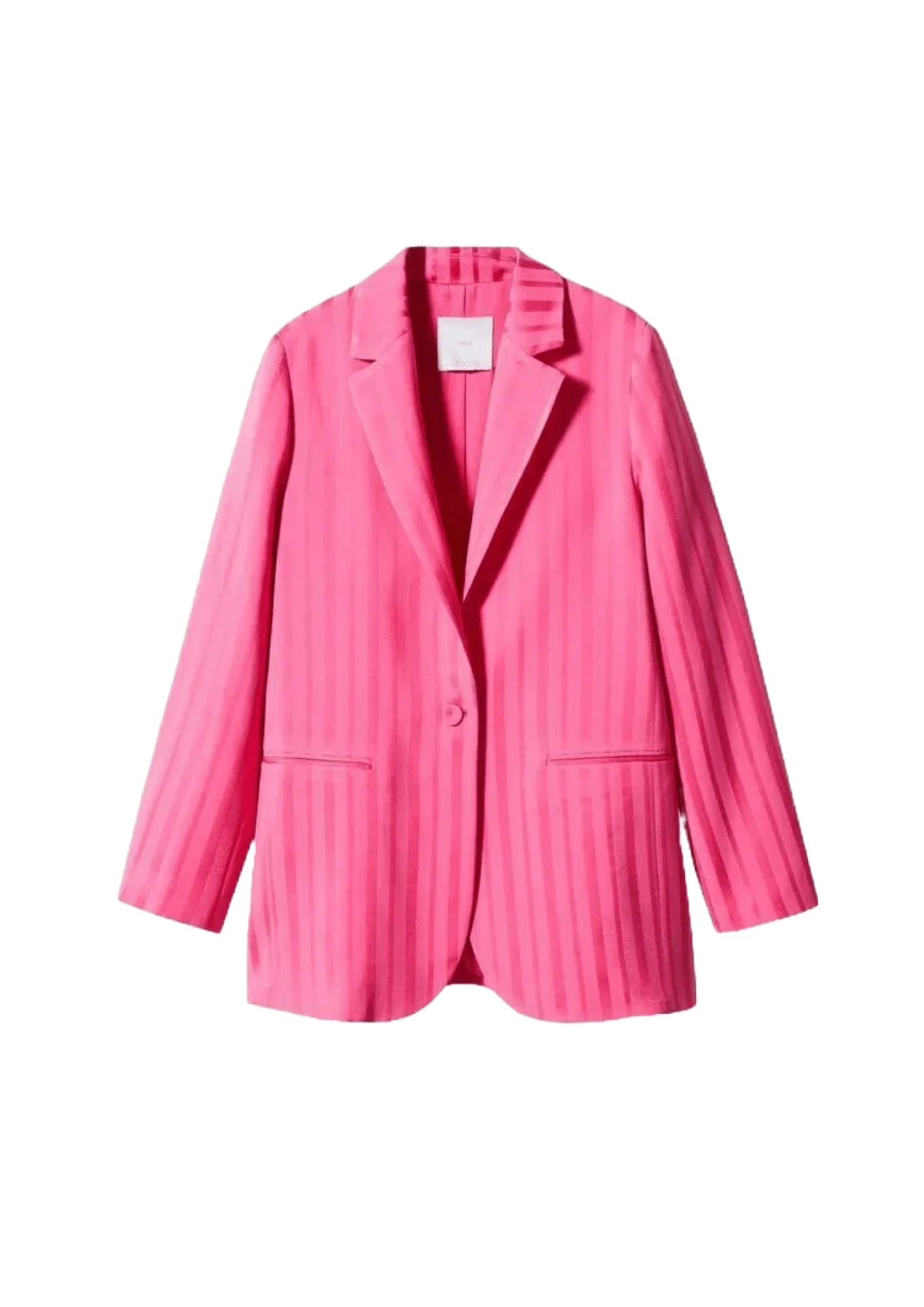PINK SATIN STRIPED SUIT JACKET Elegant Women's 