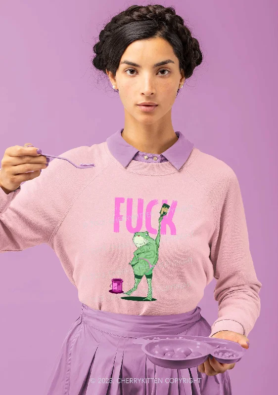 Frog Painting Fxck Y2K Sweatshirt Cherrykitten French