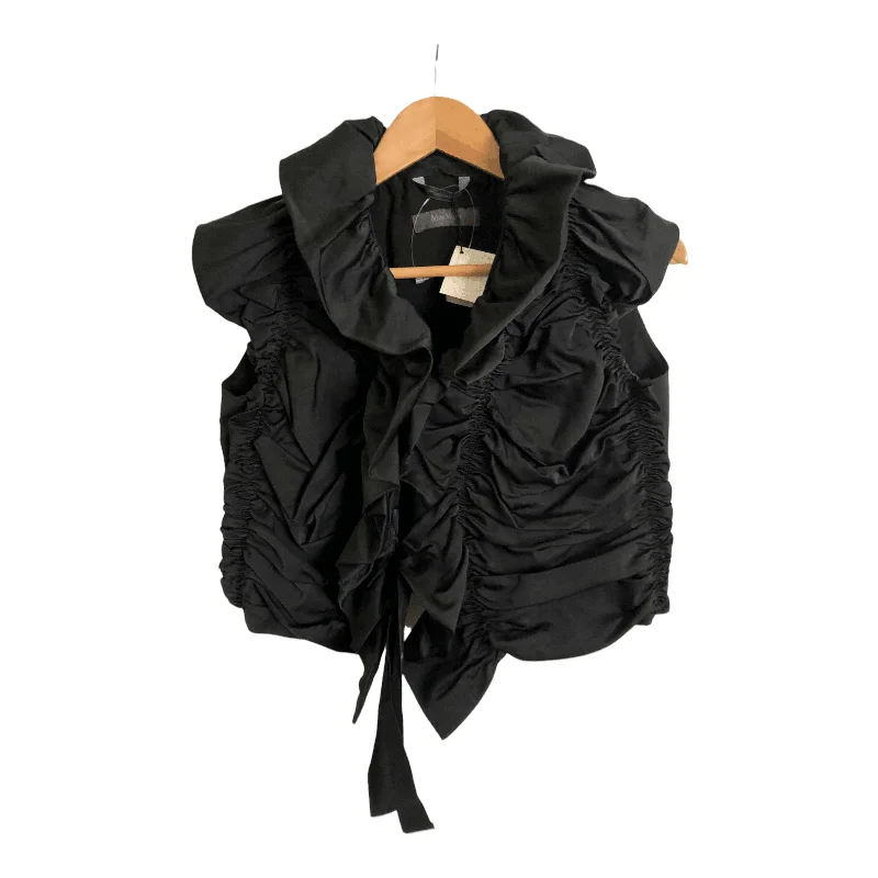 Max Mara Cotton Sleeveless Ruched Cropped Evening Jacket Black BNWT UK Size M/L garde Max Mara Cotton Sleeveless Ruched Cropped Evening Jacket Black BNWT UK Size M/L garde