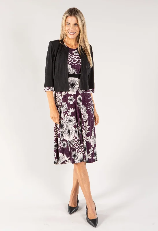 Two Piece Floral Dress and Jacket Stylish Women's Tropical 