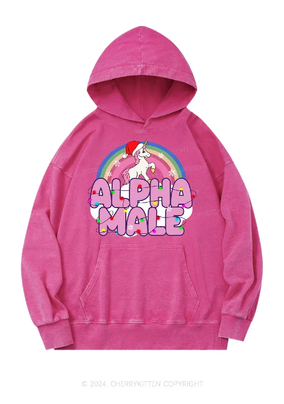 Christmas Alpha Male Y2K Washed Hoodie Cherrykitten Sharp Women's Italian