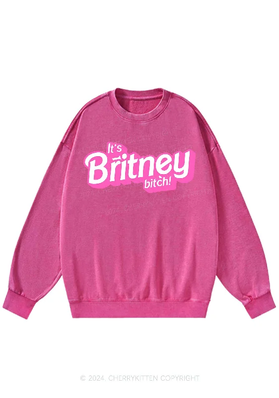 It's Britney Bixch Y2K Washed Sweatshirts Cherrykitten British Gentlewoman Style