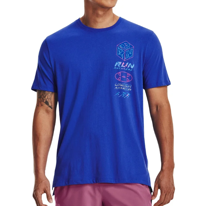 Under Armour Run Anywhere Short Sleeve Mens Running Top - Blue Hip Women's Urban