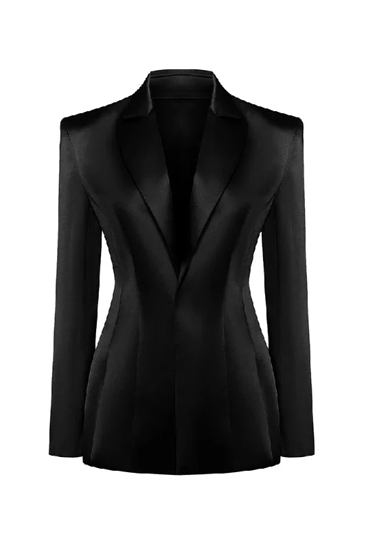 Single-breasted satin jacket Youthful Women's Pop
