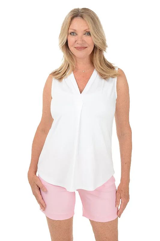 Inverted Pleat Sleeveless Knit Top Traditional Women's Wool