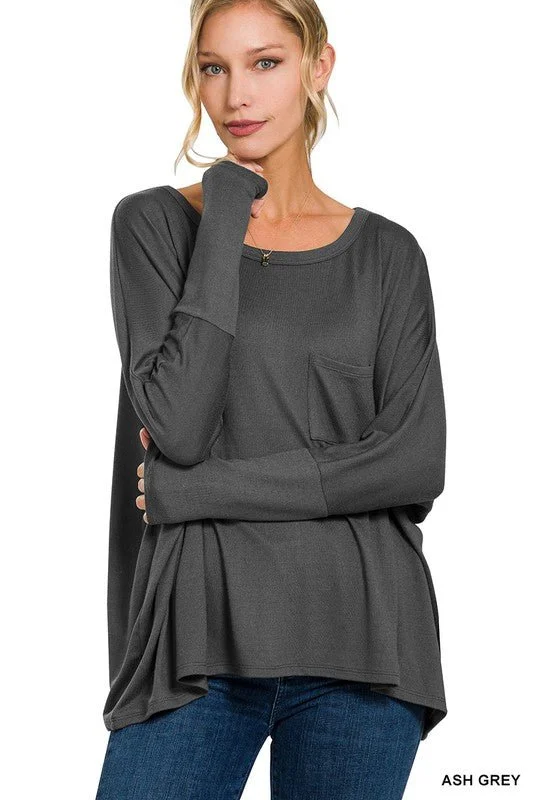 Dolman Sleeve Round Neck Top Sporty Women's Tennis