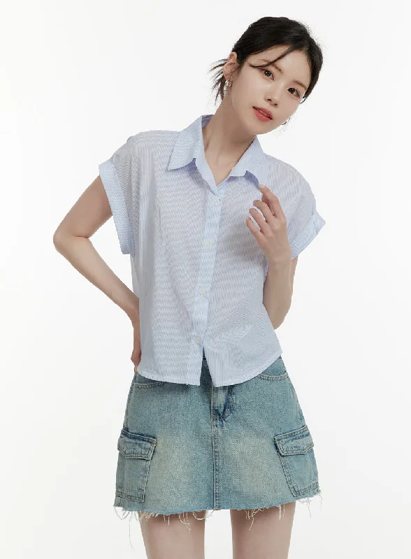 Roll-Up Sleeve Shirt OA405 Refined Women's Classic 