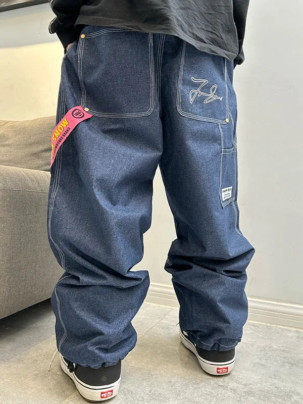 Men's John Snow West Coast Hip Snowboard Pants Denim Jeans Sophisticated Women's Tailored