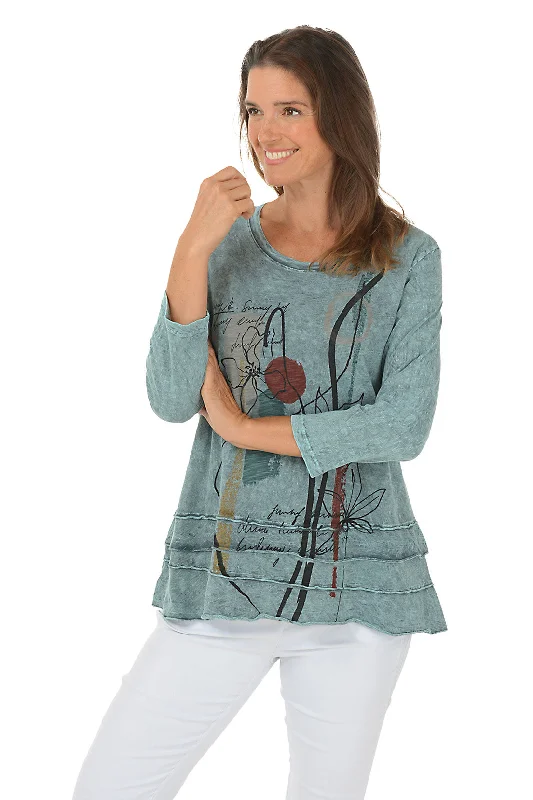 Poem Mineral Wash Ruffle Knit Top Vacation
