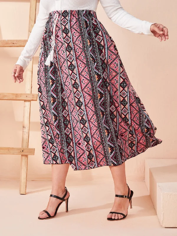 Geometric Knot Long Plus Size Skirt European