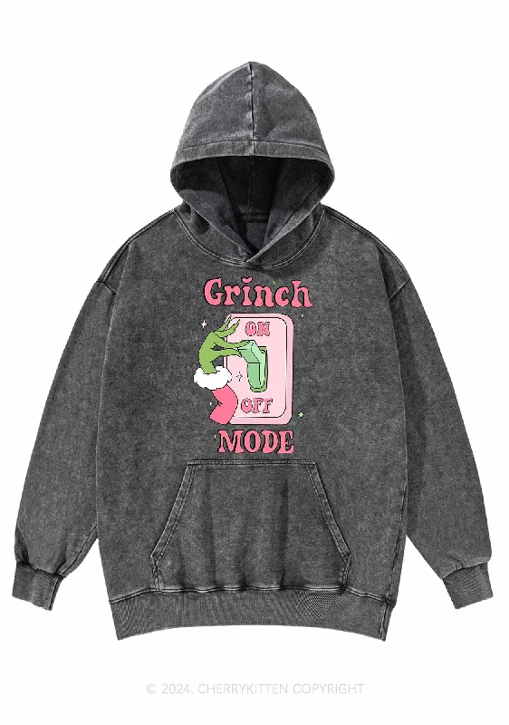Christmas On Off Mode Y2K Washed Hoodie Cherrykitten Feminine Women's Style 