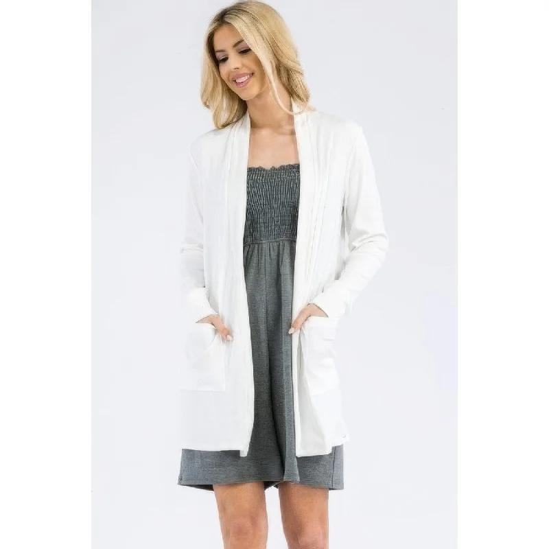 Casual Cardigan With Pockets Geometric