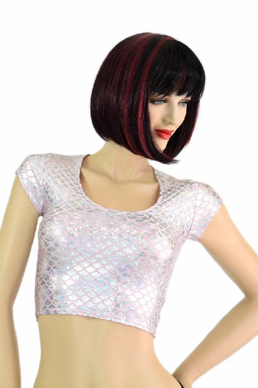 Pink Mermaid Crop Top Laid - back Women's Vibe