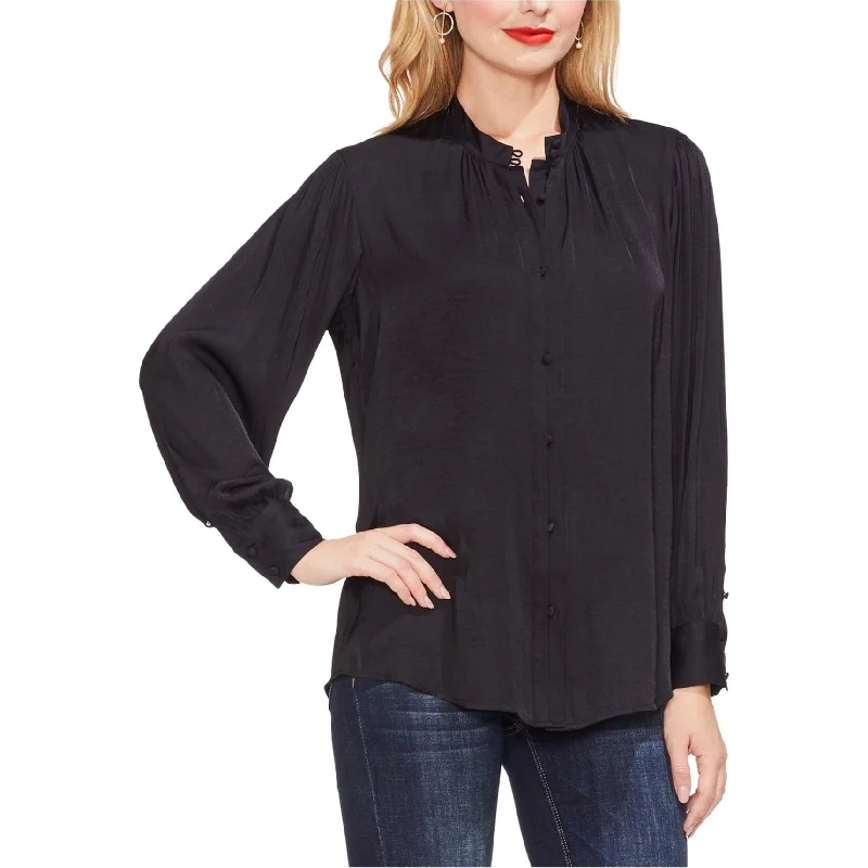 Vince Camuto Womens Pintuck Button Down Blouse Tough Women's Military - inspired