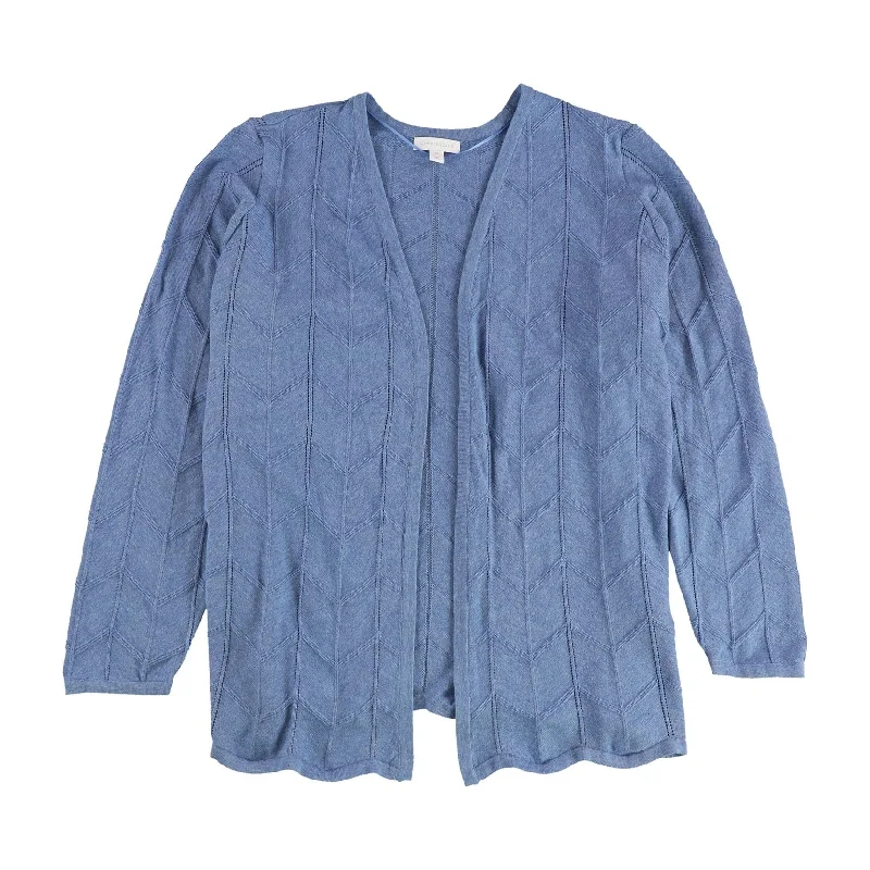 Charter Club Womens Patterned Knit Sweater, Blue, 2X Sleek Women's Metallic