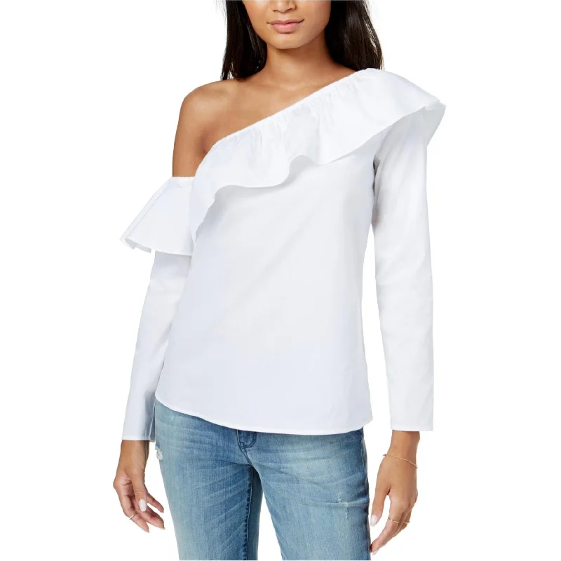 Maison Jules Womens Ruffle Knit Blouse Unique Women's Upcycled
