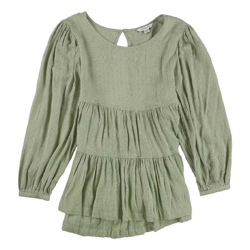 American Eagle Womens Ruffle Peplum Blouse, Green, Small Artistic Women's Hand - painted American Eagle Womens Ruffle Peplum Blouse, Green, Small Artistic Women's Hand - painted