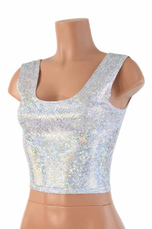 Holographic Crop Tank Sophisticated Women's 