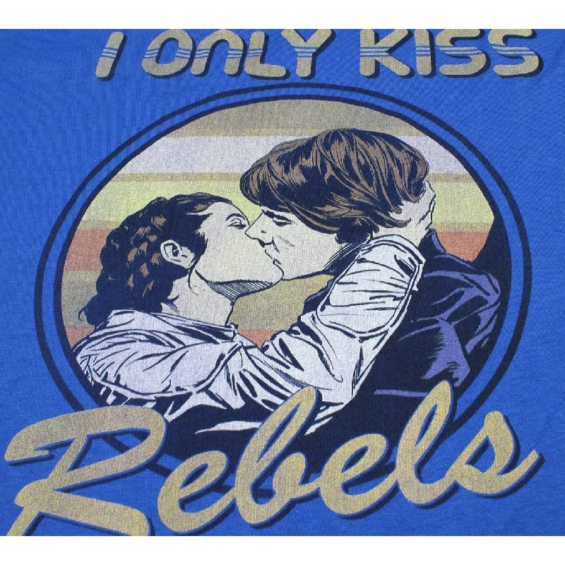 Star Wars Han Solo And Leia I Only Kiss Rebels Juniors T-Shirt Edgy Women's Punk