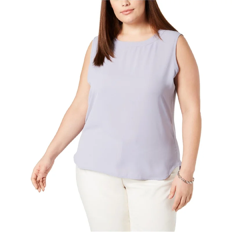 Anne Klein Womens Sleeveless Pullover Blouse, Grey, 3X European