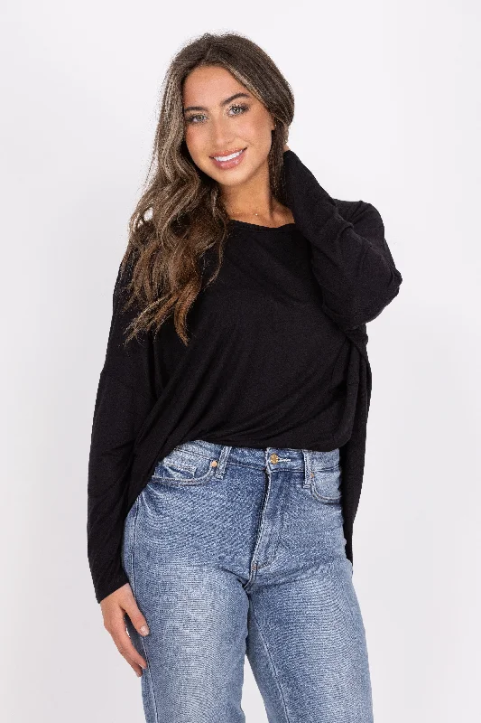Simple Babe Women's Soft Oversized Long Sleeve Top Compression