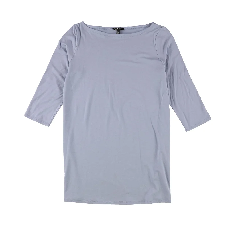 Eileen Fisher Womens Solid Tunic Blouse, Blue, X-Small Refined Women's Classic 