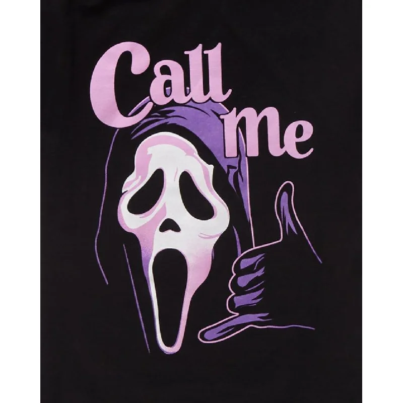 T-Shirt Movie Ghostface Women's Call Me Junior's Boyfriend Fit Adult Short Sleeve T-Shirt Elegant Women's Formal 
