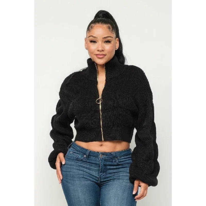 Michelin Sweater Top with Front Zipper French