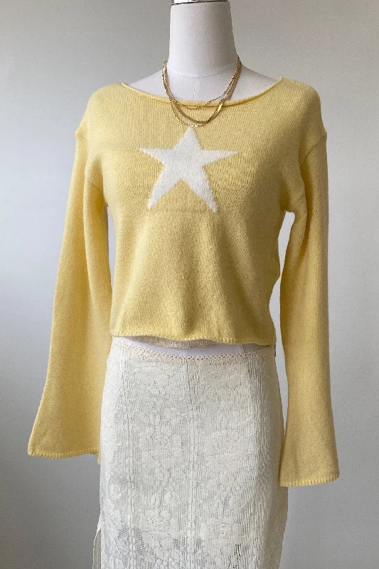 Star Knit Long Sleeve Top Practical Women's Multi - 
