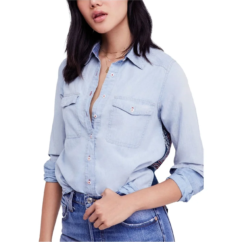 Free People Womens Bandana Bandit Button Up Shirt Laid - back Women's Style