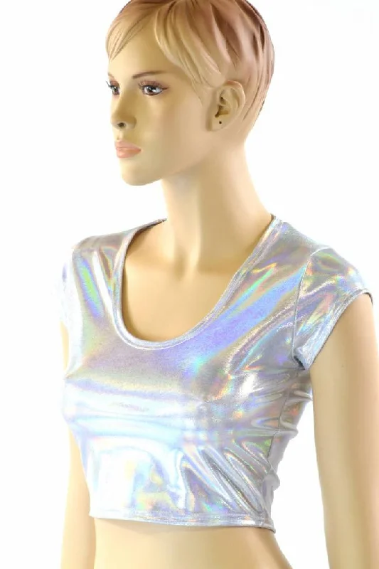 Flashbulb Cap Sleeve Crop Top British Gentlewoman Style