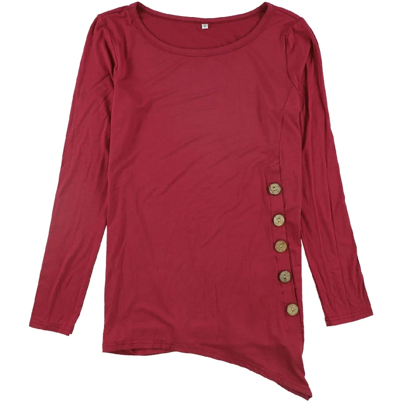 Jouica Womens Asymmetrical Hem Pullover Blouse, Red, Medium Trendy Women's Oversized Jouica Womens Asymmetrical Hem Pullover Blouse, Red, Medium Trendy Women's Oversized