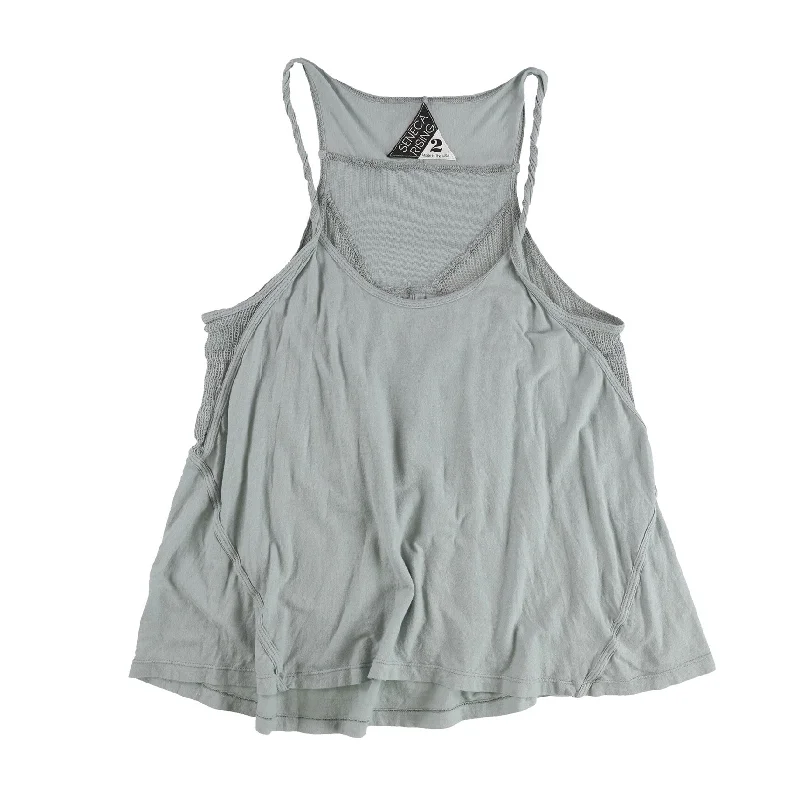 Seneca Rising Womens Mesh Panel Twisted Strap Tank Top Elegant Women's 