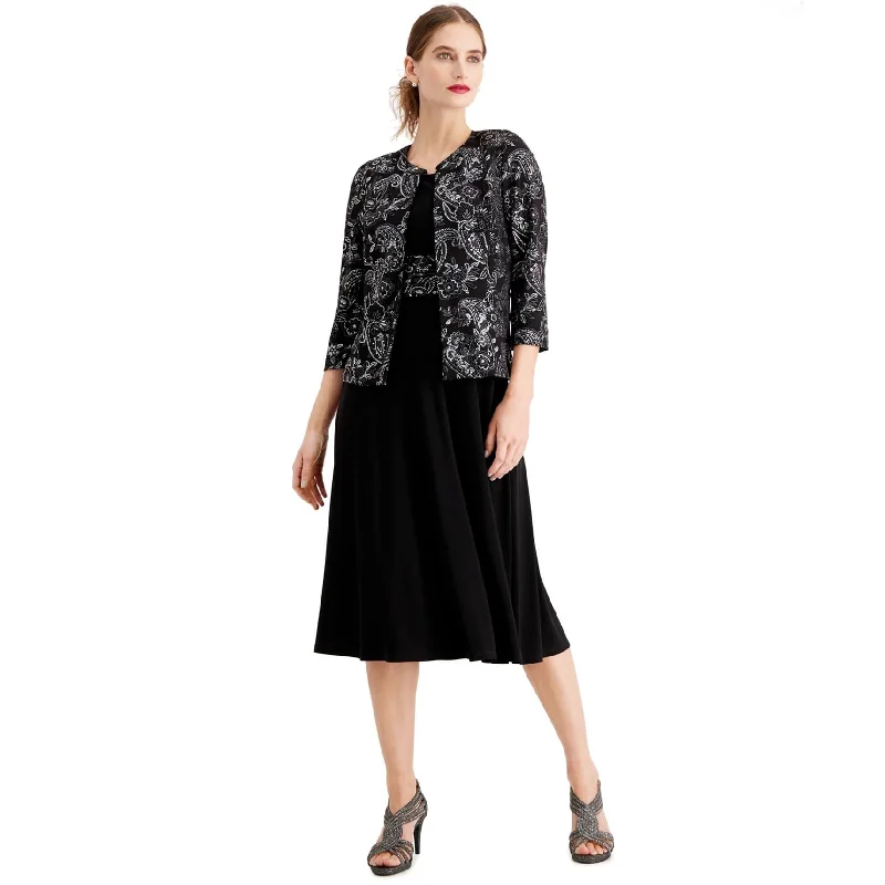 Jessica Howard Womens Glitter Cardigan Sweater, Black, 16 Sporty Women's Athleisure 