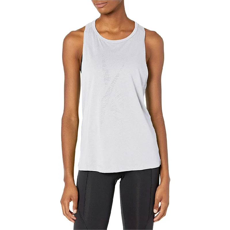 Reebok Womens Training Supply Burnout Racerback Tank Top, Grey, Large Edgy Women's Punk