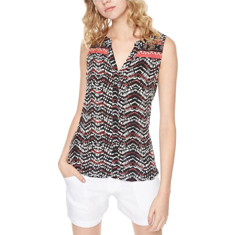 Sanctuary Clothing Womens Border Craft Button Up Shirt, Black, Large Street