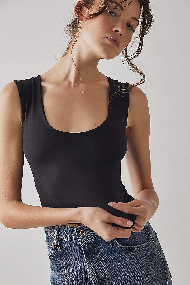 Clean Lines Muscle Tank Sleek Women's Metallic