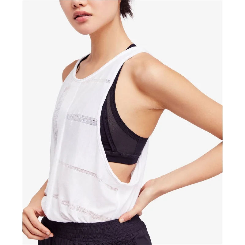 Free People Womens Movement Together Racerback Tank Top, White, Small Confident Women's Power