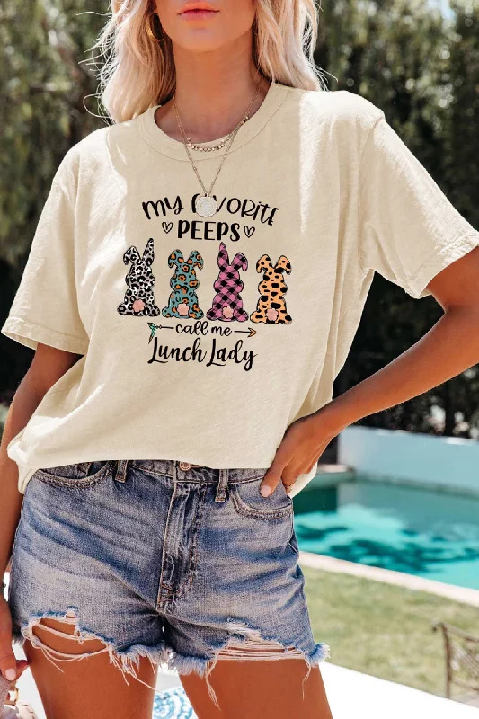Various Print Rabbit Graphic T-shirt Sharp Women's Italian