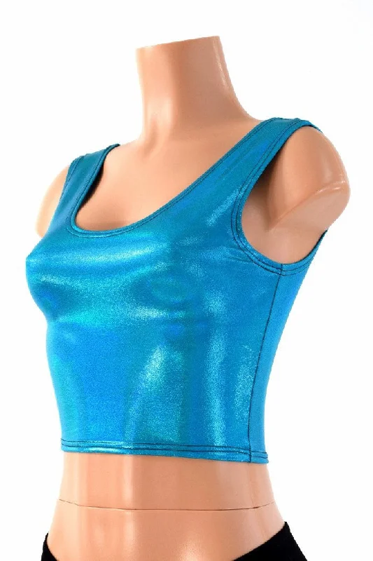 Peacock Blue Tank Crop garde
