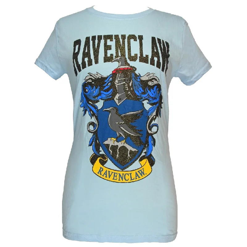 Harry Potter Ravenclaw House Juniors Glitter Blue T-shirt British Gentlewoman Style