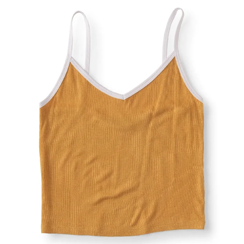 Aeropostale Womens Cropped Tank Top, Yellow, X-Large Artistic Women's Hand - painted