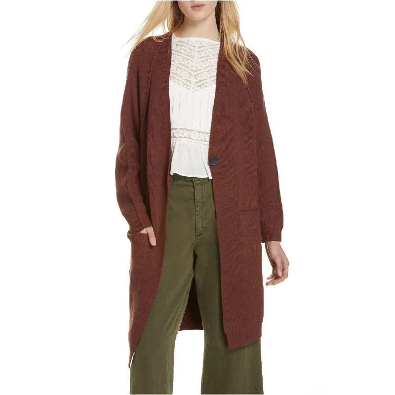 Free People Womens Irreplaceable Duster Cardigan Sweater, Purple, Large Australian Beach