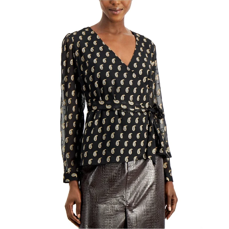 I-N-C Womens Pierretta Wrap Blouse Dynamic Women's Moto
