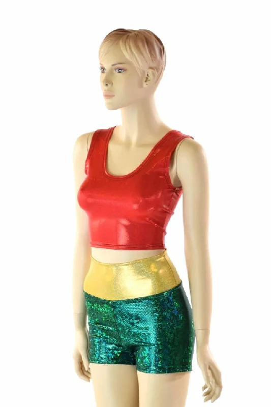 Side Kick High Waist Shorts & Top Preppy Women's College
