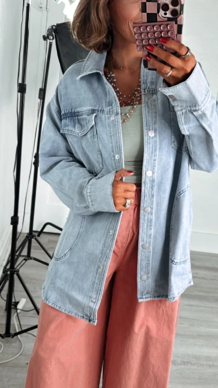 Day To Day Button Down Denim Jacket Sharp Women's Italian