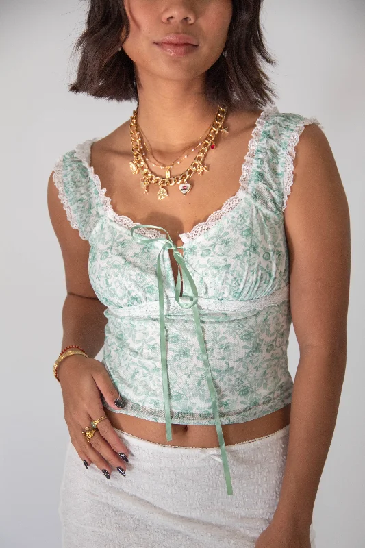 Sleeveless Stretch Lace Top Sleek Women's Metallic