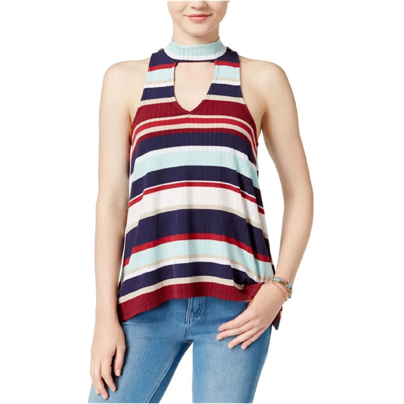Almost Famous Womens Striped Hi-Lo Tank Top Youthful Women's Anime - inspired